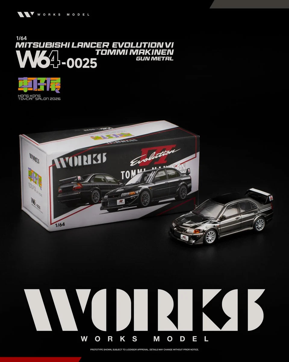 WORKS 1/64 MITSUBISHI LANCER EVO VI TOMMI MAKINEN GUN METAL  Hong Kong Toy Car Salon 2026 W640025
