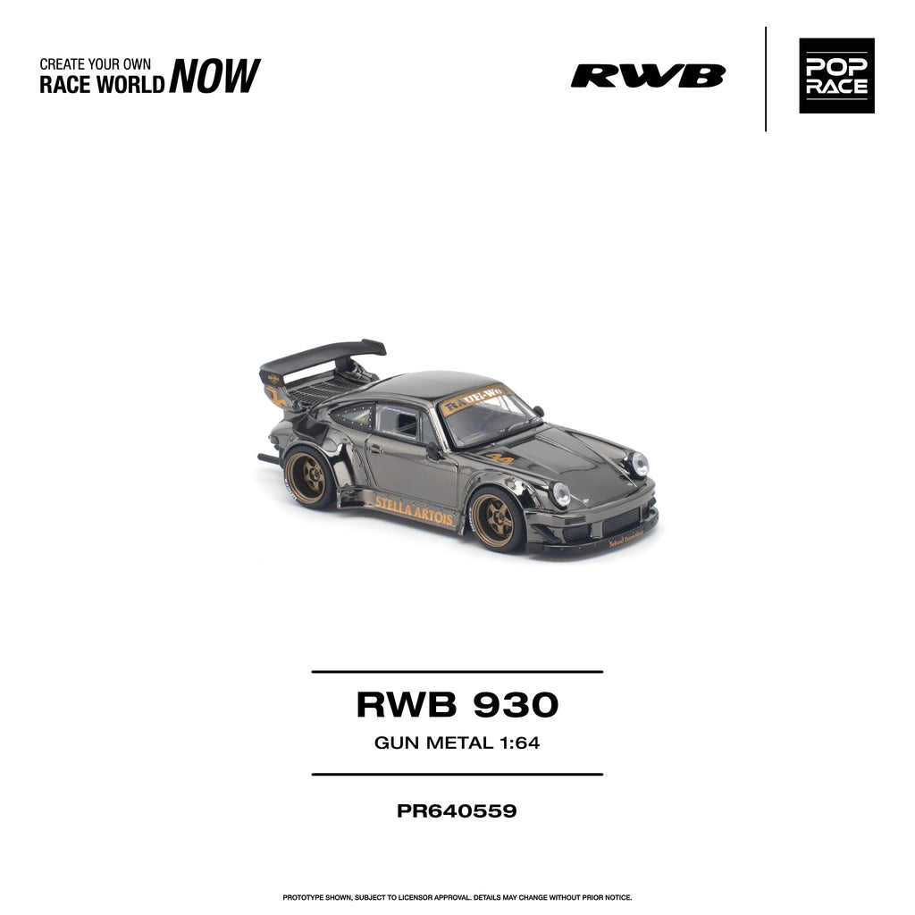 (Pre-Order) Pop Race 1:64 RWB 930 – Gunmetal PR640559