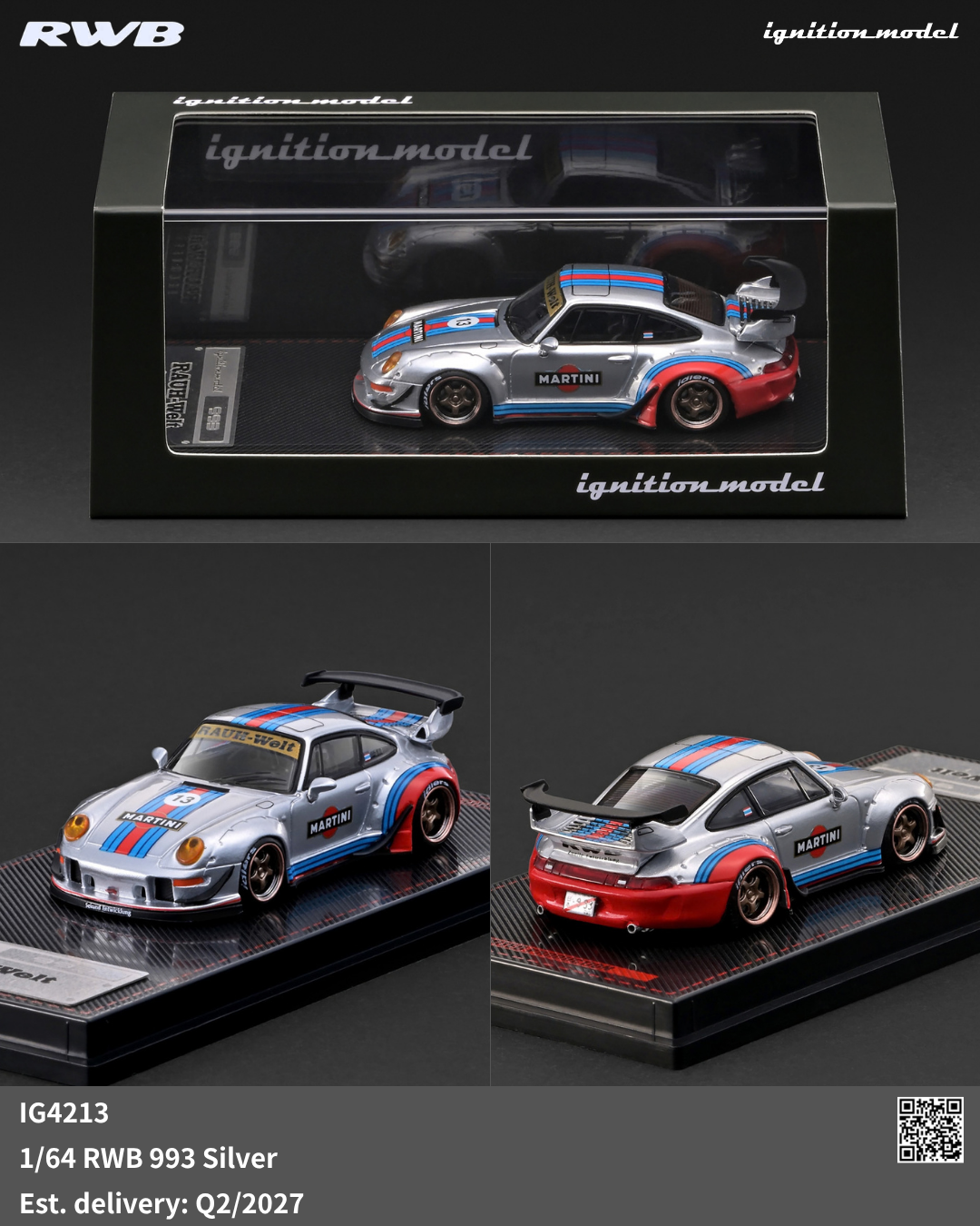 (PRE-ORDER) Ignition Model 1/64 RWB 993 Silver IG4213