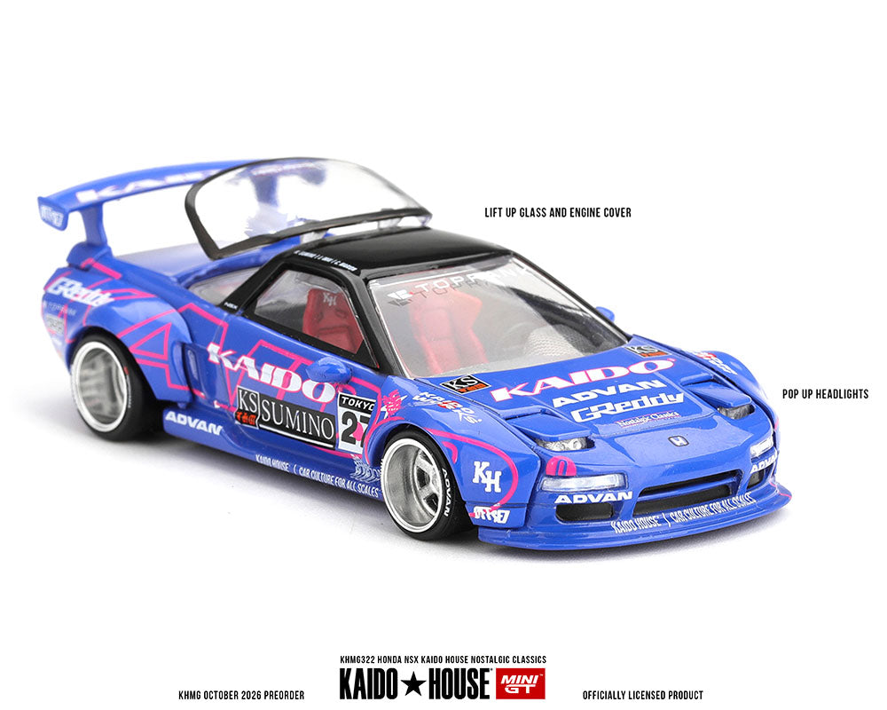 (Preorder) Kaido House x Mini GT Honda NSX Kaido House Nostalgic Classics – Blue KHMG322
