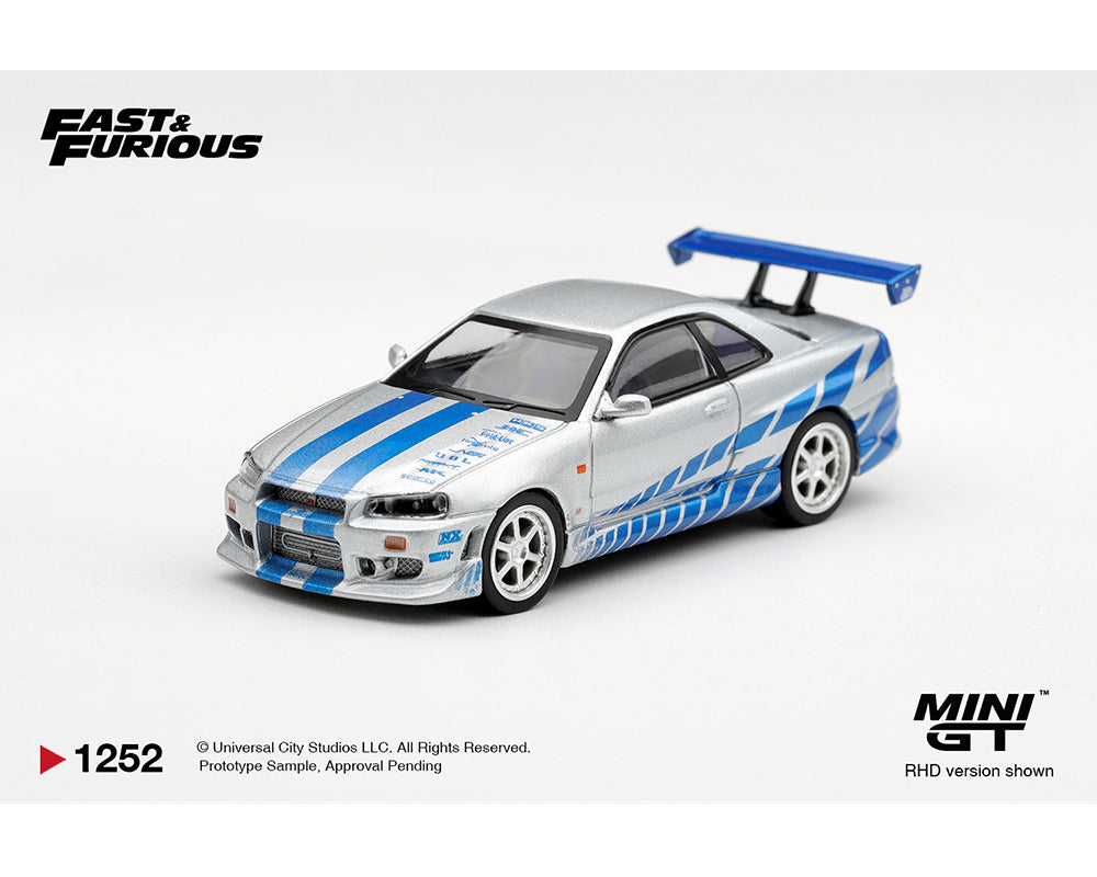 Mini GT 1:64 Nissan Skyline GT-R C-West 2 Fast 2 Furious Brian O'Conner MGT01252-BL diecast model car – view 2