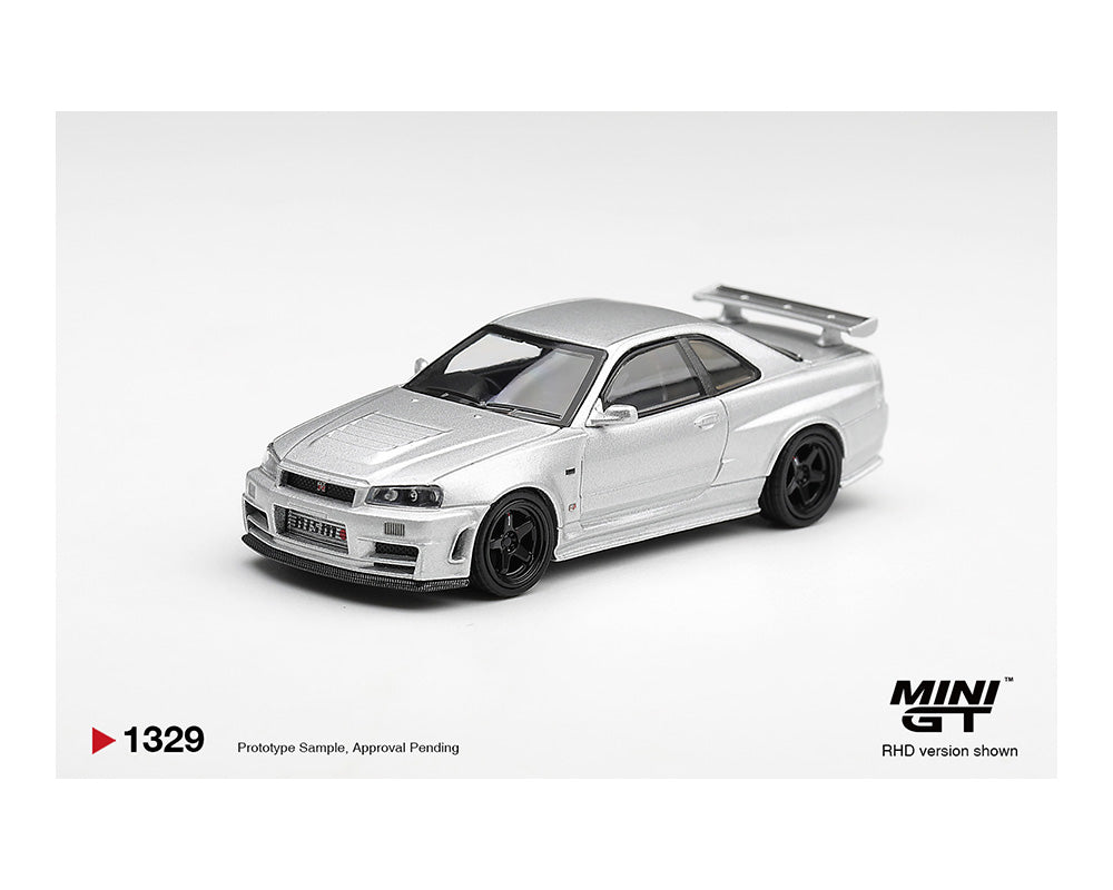 (Pre-Order) Mini GT 1:64 Nissan NISMO R34 GT-R Z-Tune – Z-Tune Silver – Limited Edition MGT01329-BL