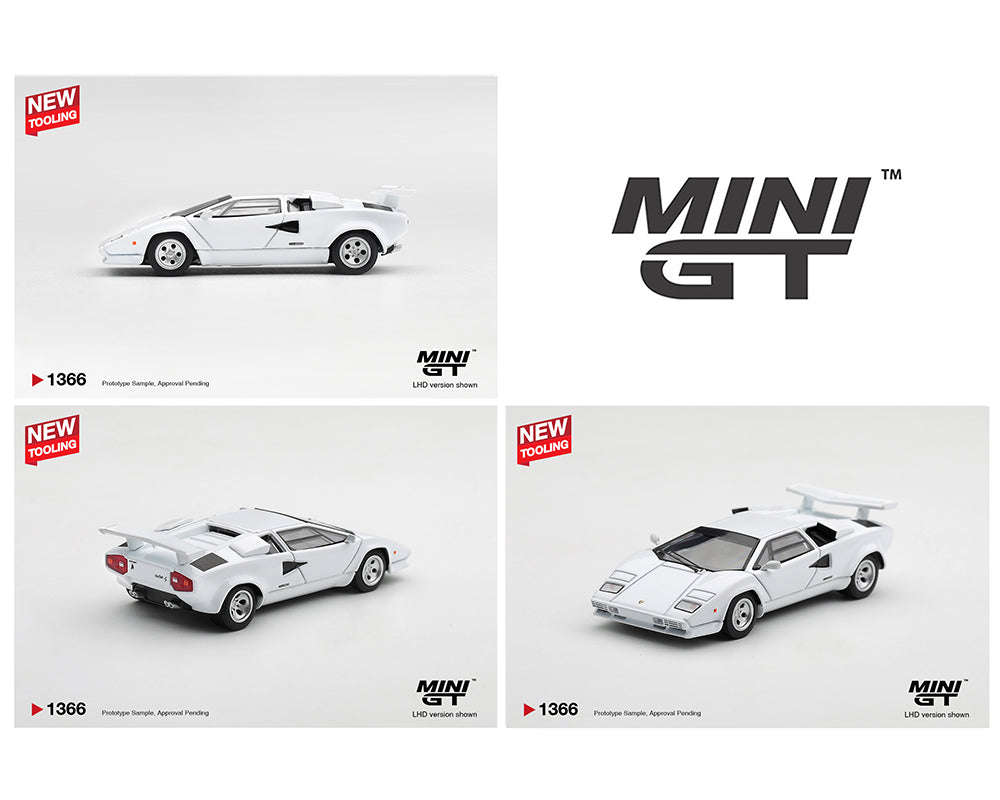 (Pre-Order) Mini GT 1:64 Lamborghini Countach LP500S – White – Limited Edition MGT01366-BL