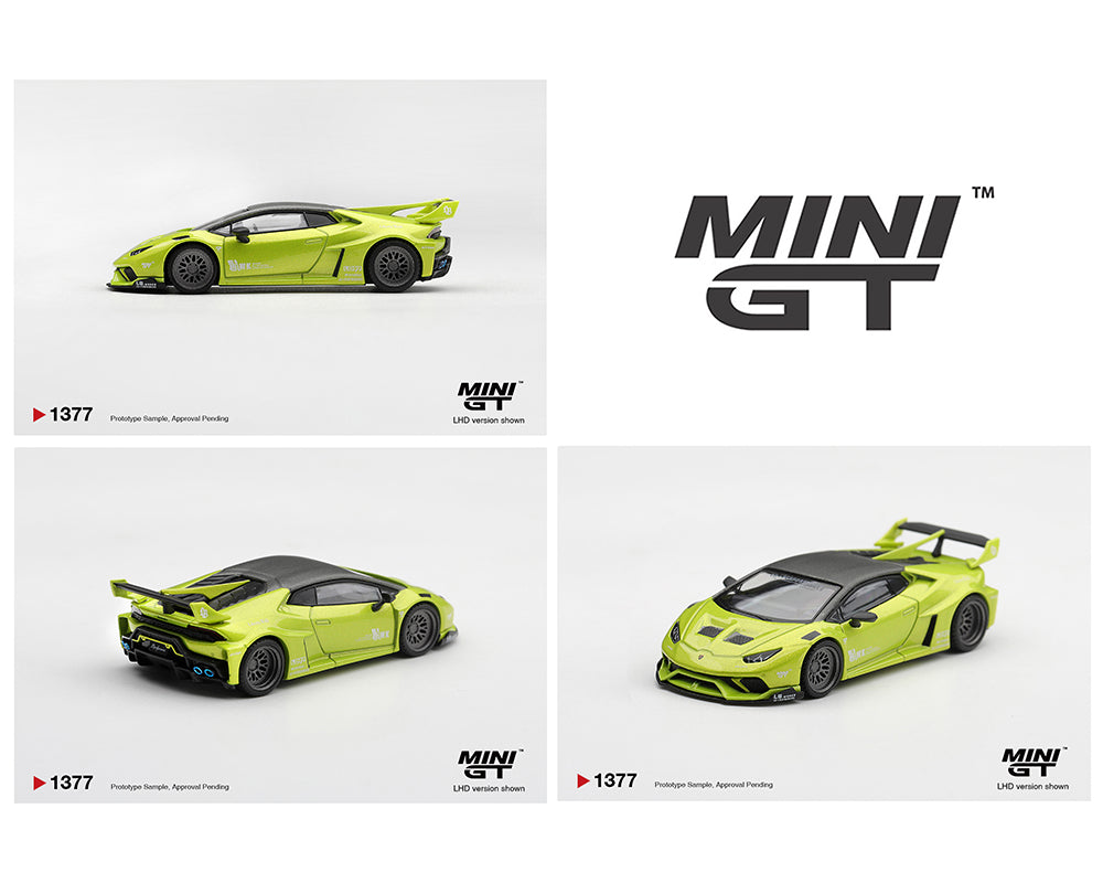 (Pre-Order) Mini GT 1:64 Lamborghini Huracán LB★WORKS – Lime Metallic – Limited Edition MGT01377-BL