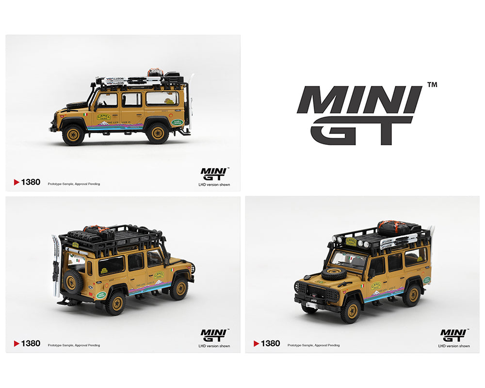 (Pre-Order) Mini GT 1:64 Land Rover Defender 110 1998 Camel Trophy Tierra del Fuego CT.24 Italy – Limited Edition MGT01380-BL