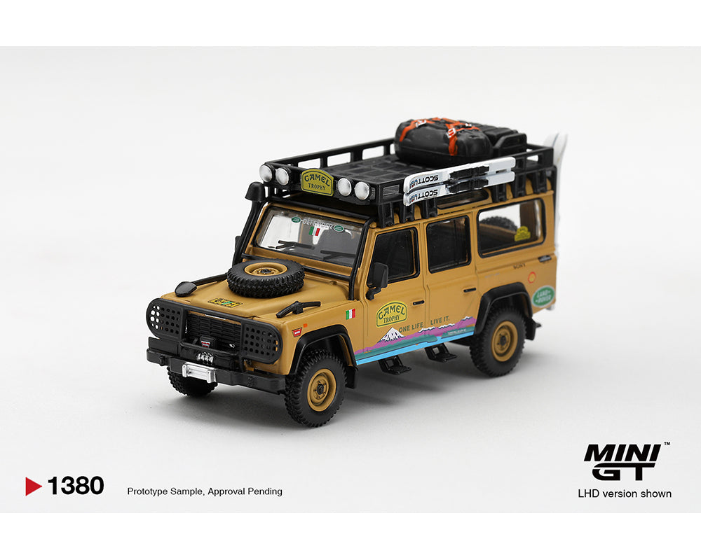 (Pre-Order) Mini GT 1:64 Land Rover Defender 110 1998 Camel Trophy Tierra del Fuego CT.24 Italy – Limited Edition MGT01380-BL
