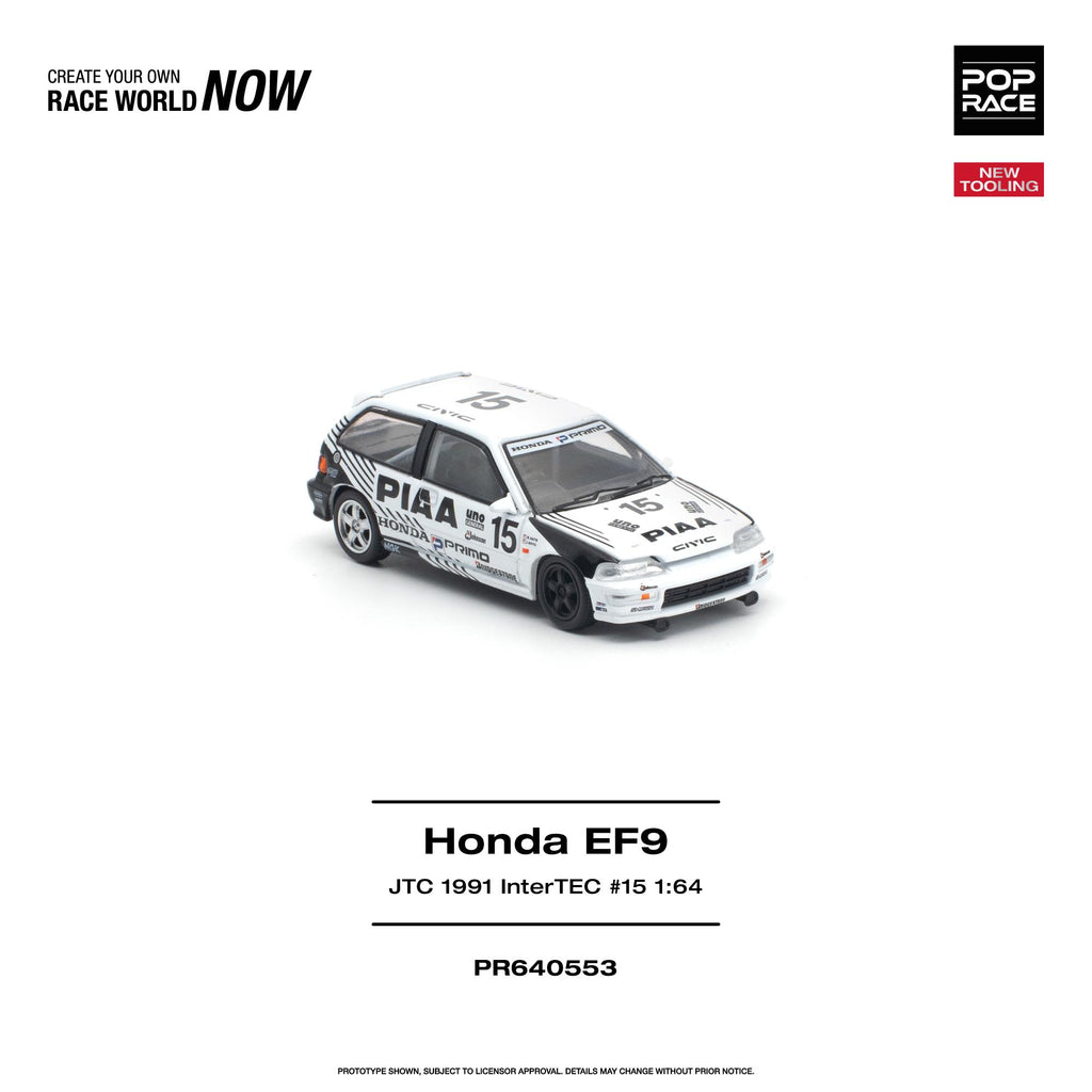 (Pre-Order) Pop Race 1:64 Honda Civic (EF9) #15 JTC 1991 InterTEC – New Tooling PR640553
