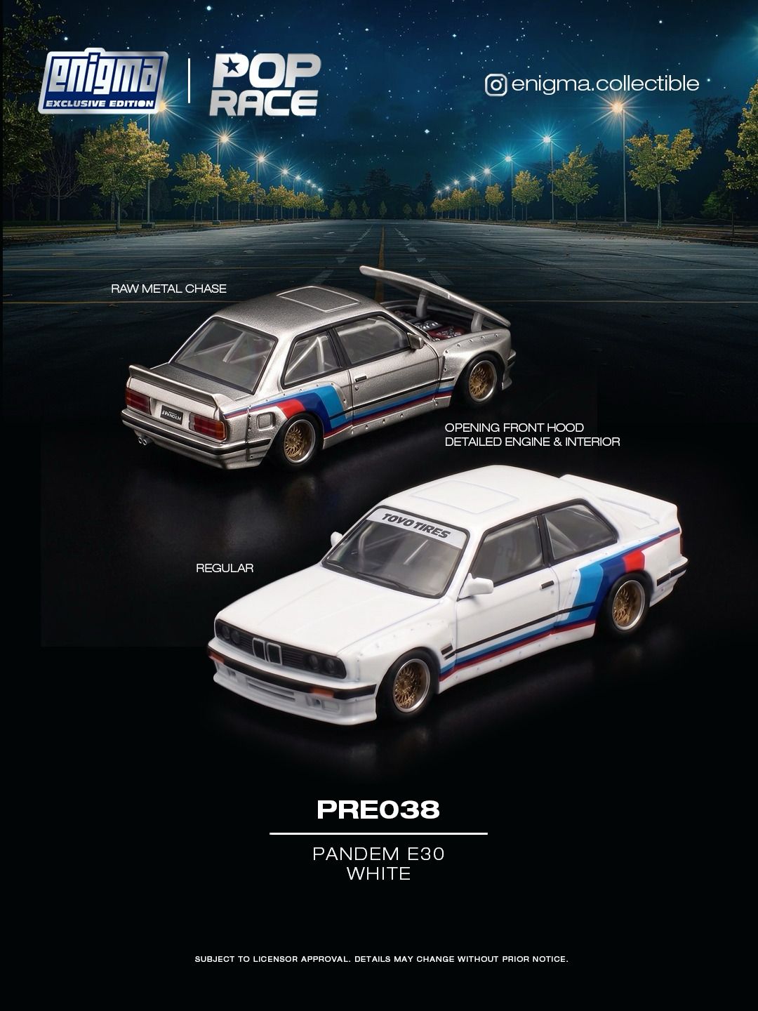 (Pre-Order) Pop Race 1:64 Pandem E30 – White – Enigma Exclusive Edition PRE038