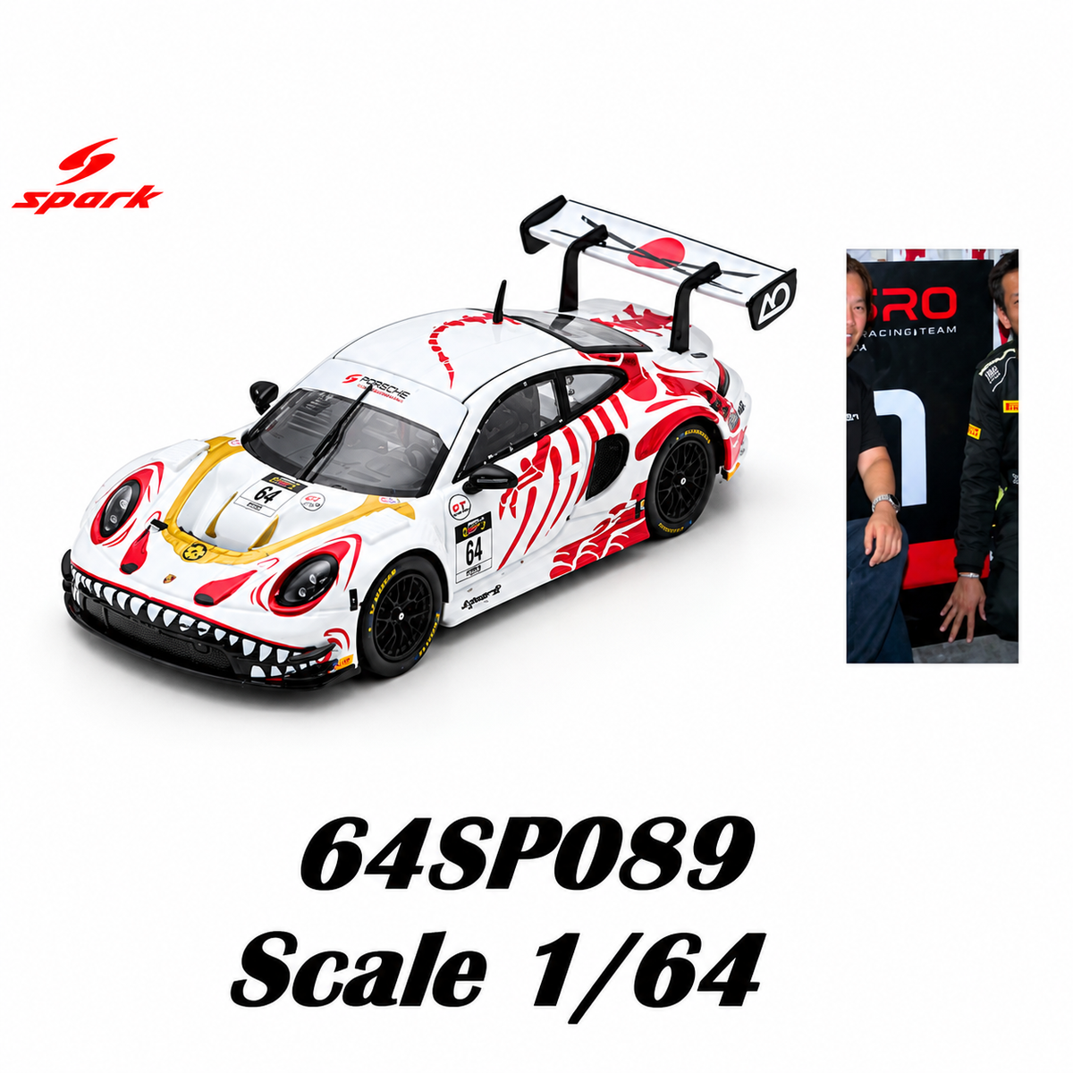 (Pre-Order) SPARK 1/64 Porsche GT3 R No.8 AO Racing Winner Suzuka 1000km 2026 L. Heinrich - A. Picariello - J. Andlauer with Pit Board) 64SP089