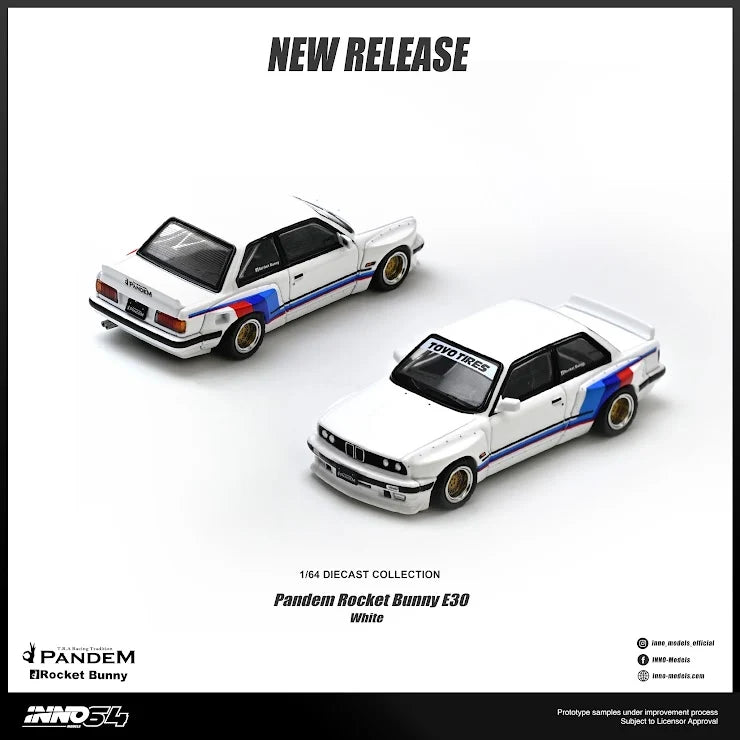 (Pre-Order) Inno64 1:64 Pandem Rocket Bunny E30 – White IN64-E30P-WHI